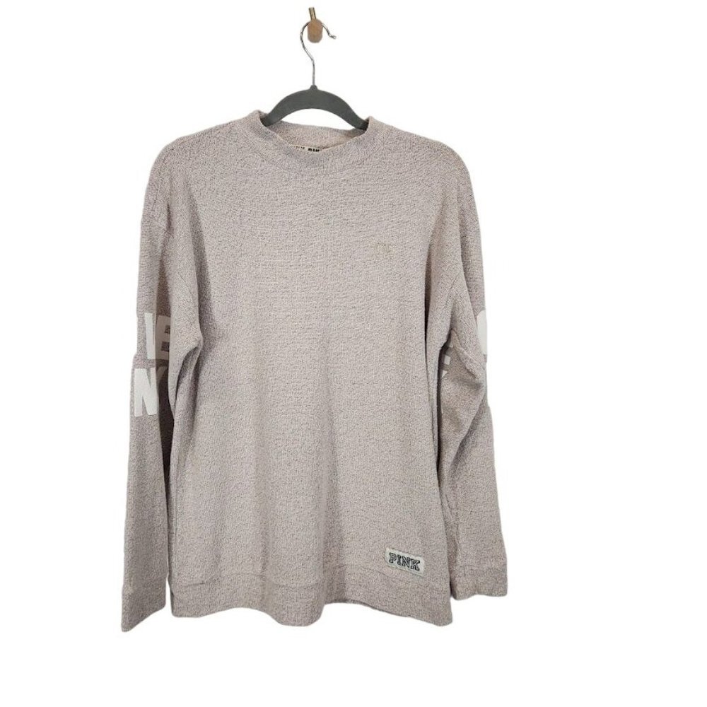 Victoria's Secret PINK Terry Cloth Mock Neck Sweatshirt in Light Pink - Small